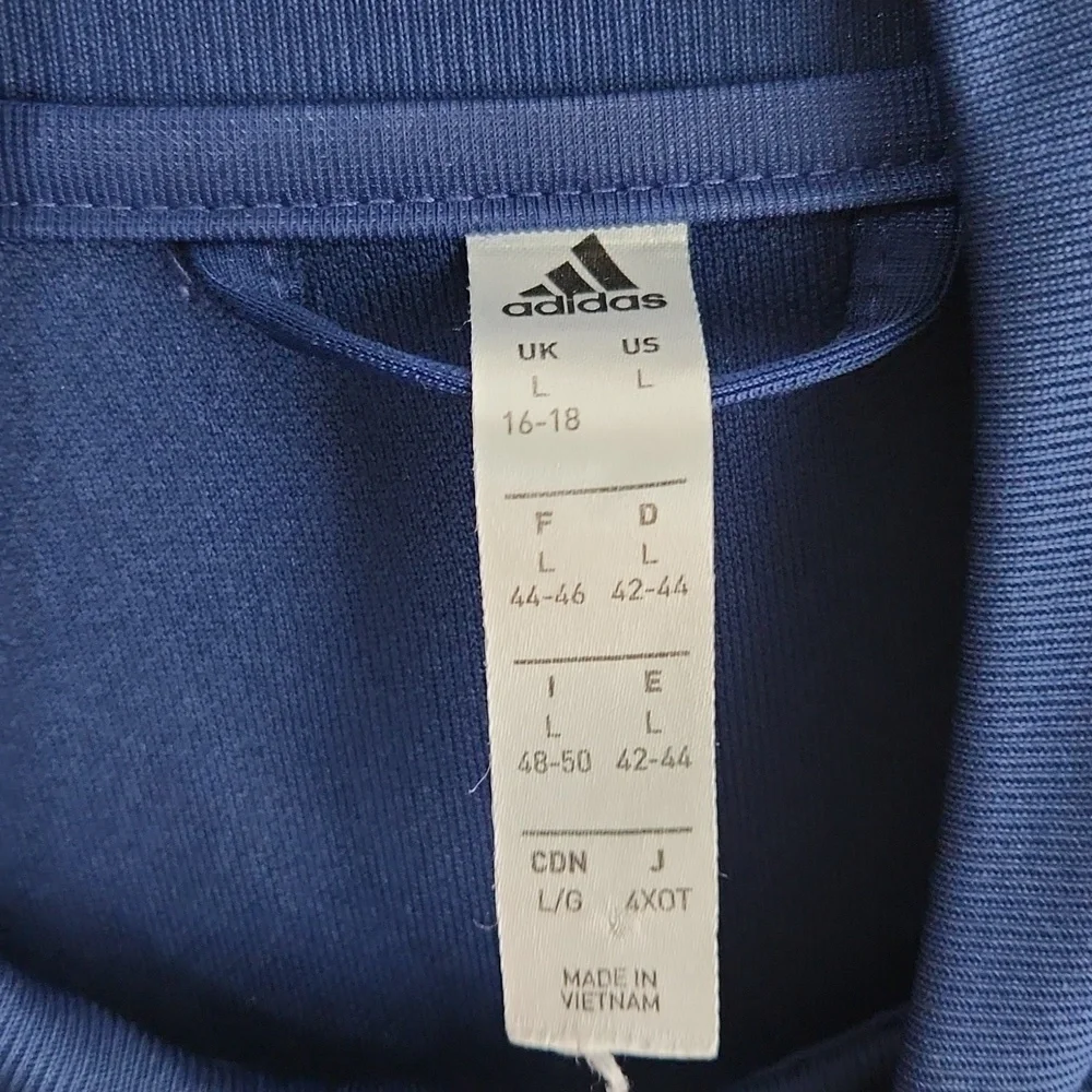 Adidas Idea Sport Soccer Academy Jacket Size L Blue White Blokecore